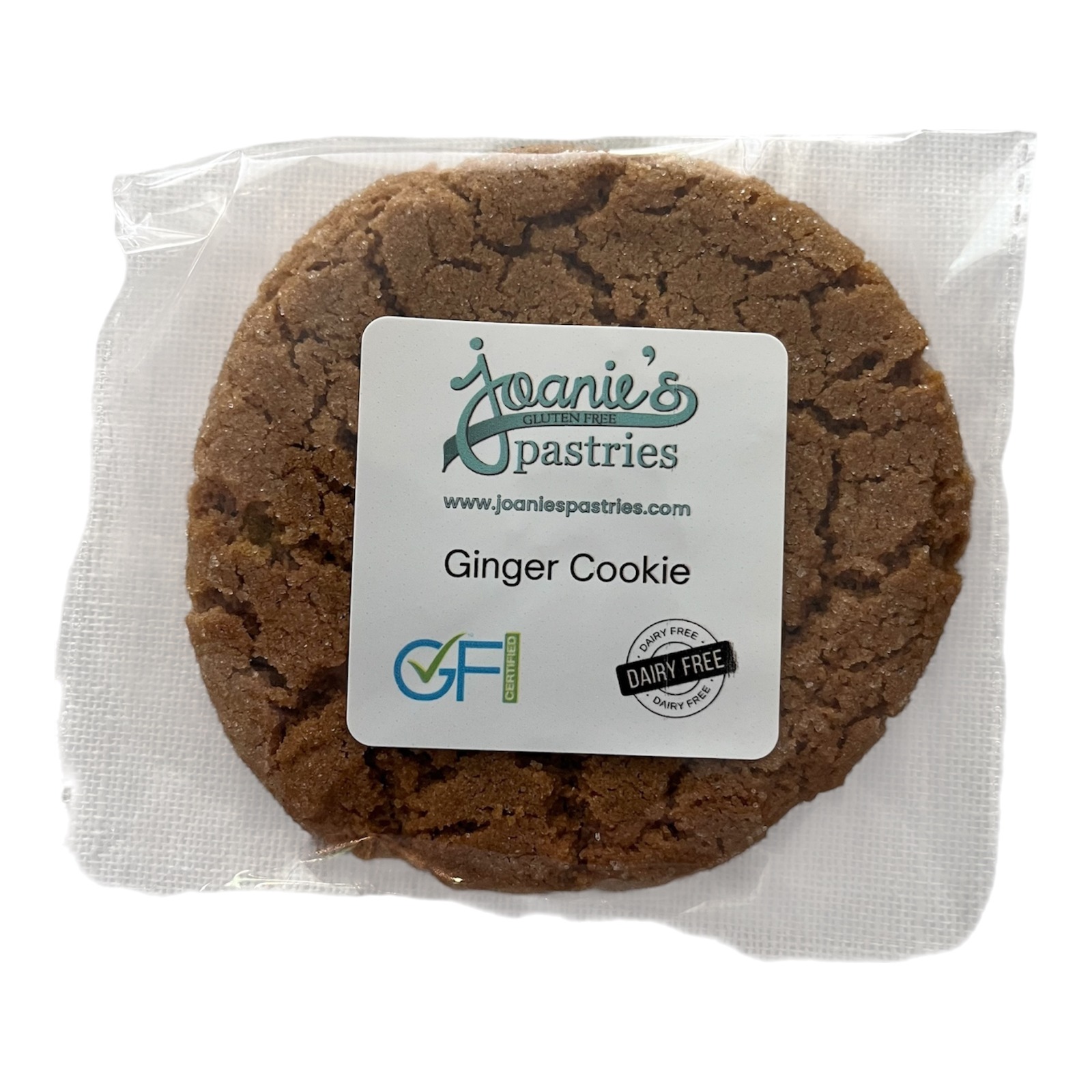 Dairy Free Ginger Cookies - (single packaged) — gluten free, dairy free — Joanie’s Pastries wholesale