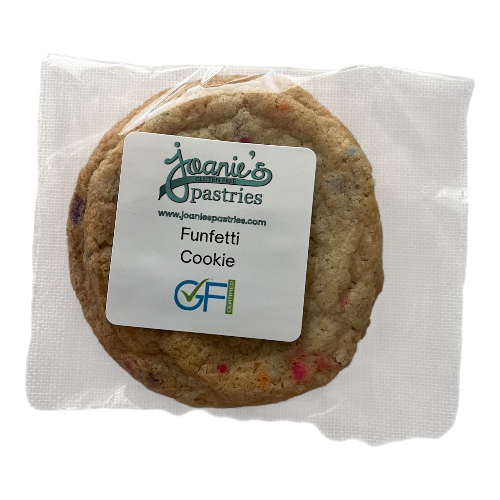 Funfetti Cookies - (single packaged) — gluten free — Joanie’s Pastries wholesale