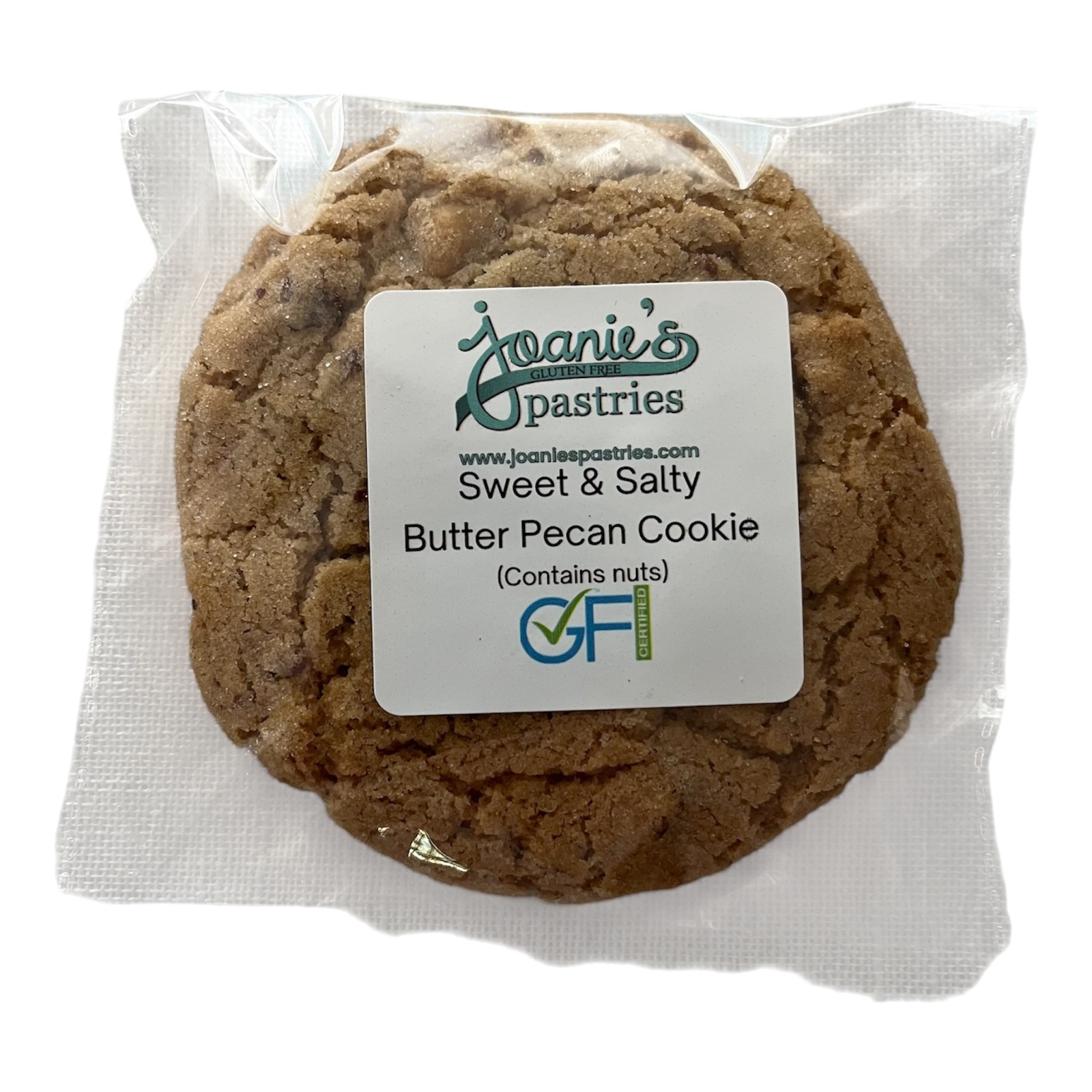 Sweet & Salty Butter Pecan Cookies - (single packaged) — gluten free — Joanie’s Pastries wholesale